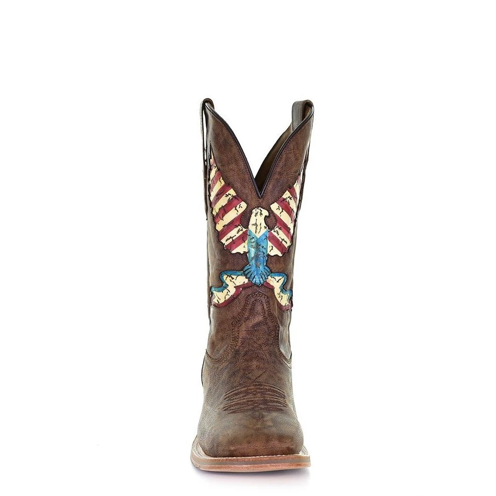Corral Boots Corral Men's Eagle Inlay Brown Square Toe Boots A4106 6 Corral Boots Corral Men's Eagle Inlay Brown Square Toe Boots A4106 - Image 4