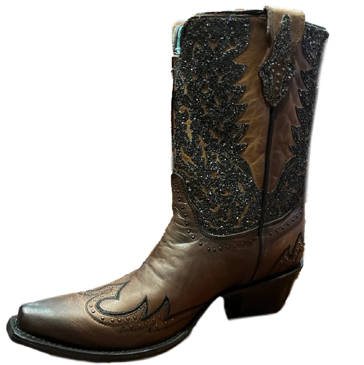 Corral Boots Lds Honey Overlay & Embr. & Studs Ankle Boot - C3837 4 Corral Boots Lds Honey Overlay & Embr. & Studs Ankle Boot - C3837 - Image 2