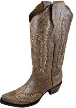 Corral Boots Lds Bronze Embroidery & Studs L2008