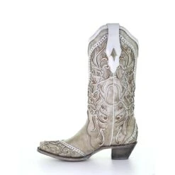 Corral Boots Corral Ladies White Overlay With Studs & Crystals Leather Boots A3837 -Corral Boots Store 57 2b206ca5 5184 428f b29a 026889db6278