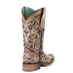 Corral Boots Corral Ladies Bone & Multicolor Inlay & Studs Square Toe Boots C3405 -Corral Boots Store 57 4b946f7e b0f6 4850 a73a 98847050643e