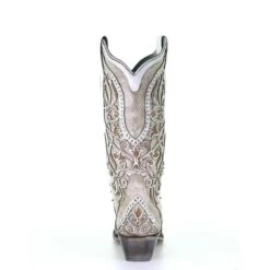 Corral Boots Corral Ladies White Overlay With Studs & Crystals Leather Boots A3837 -Corral Boots Store 57 b27589eb 964f 4c39 b043 fbef6f29cd97