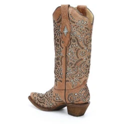 Corral Boots Corral Ladies Josefina Brown Glitter Inlay Boots A3352 -Corral Boots Store A3352 4