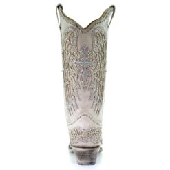 Corral Boots Corral Ladies Angela White Glitter Wing & Cross Studded Boots A3571 8 Corral Boots Corral Ladies Angela White Glitter Wing & Cross Studded Boots A3571 -Corral Boots Store A3571 3