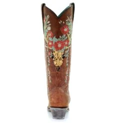 Corral Boots Corral Ladies Juliet Tan Deer Skull Floral Embroidery Boots A3620 11 Corral Boots Corral Ladies Juliet Tan Deer Skull Floral Embroidery Boots A3620 -Corral Boots Store A3620 4