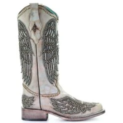 Corral Boots Corral Ladies Turquoise Cross & Wings Overlay & Studs Boots A3743 -Corral Boots Store A3743 2