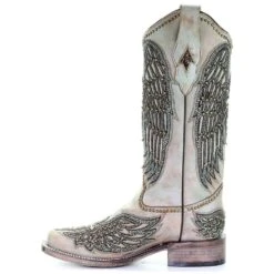 Corral Boots Corral Ladies Turquoise Cross & Wings Overlay & Studs Boots A3743 -Corral Boots Store A3743 3