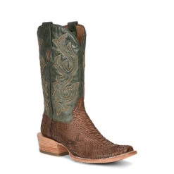 Corral Boots Men's Corral Python Exotic Boots Handcrafted Green
