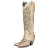 Corral Boots Lds Beige Dst Glitter Inlay & Emb/Stds/Crystl Boot - A4345