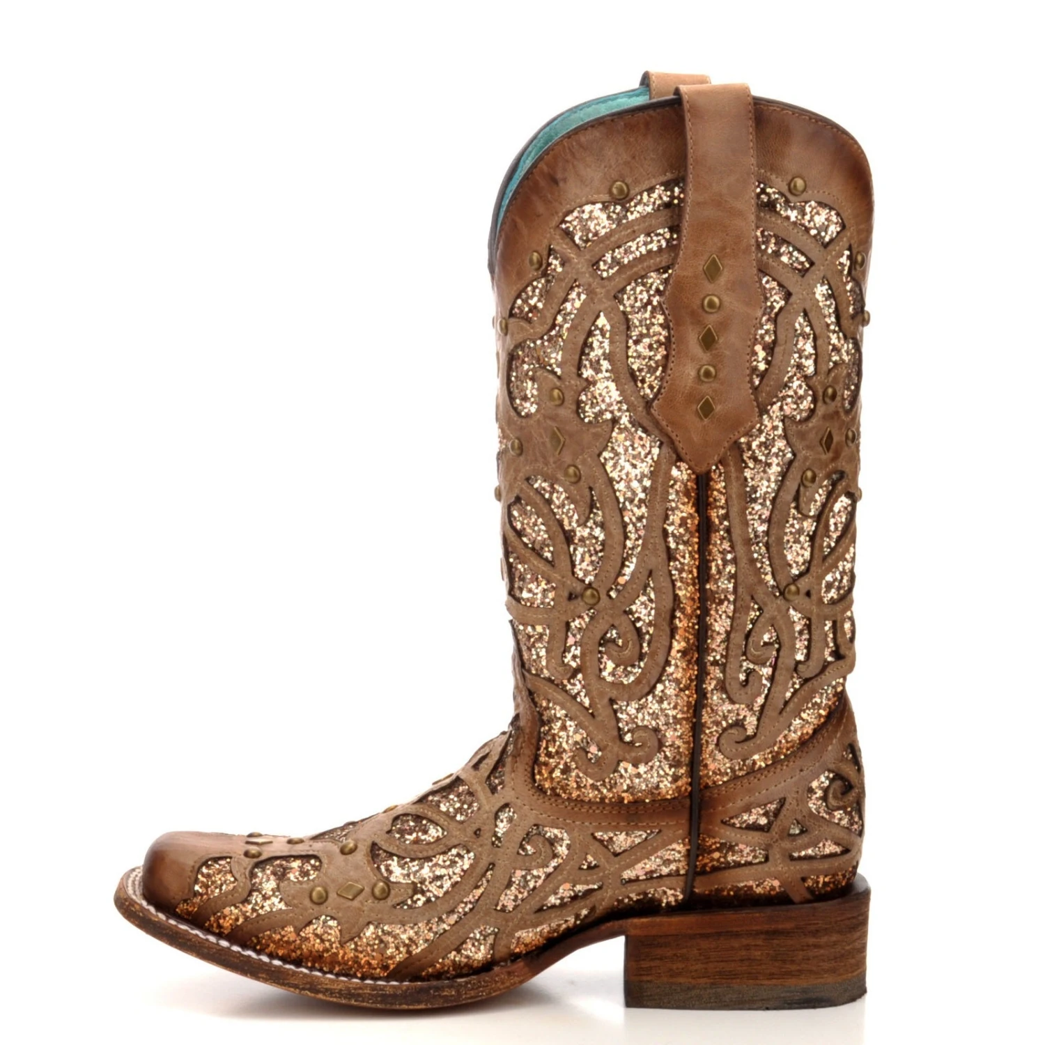 Corral Boots Corral Ladies Marsha Square Orix Glittered Inlay & Studs Boots C3275 6 Corral Boots Corral Ladies Marsha Square Orix Glittered Inlay & Studs Boots C3275 - Image 4