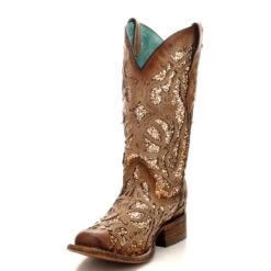 Corral Boots Corral Ladies Marsha Square Orix Glittered Inlay & Studs Boots C3275 11 Corral Boots Corral Ladies Marsha Square Orix Glittered Inlay & Studs Boots C3275 -Corral Boots Store C3275 4