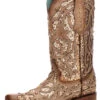 Corral Boots Corral Women's Square Toe Orix Glittered Inlay & Studs - Brown