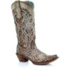 Corral Boots Women’s Corral Glitter Inlay Western Boots Handcrafted Brown
