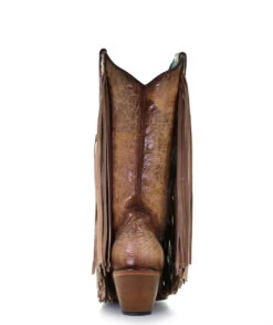 Corral Boots Corral Ladies Saddle Lamb Inlay & Embr. & Studs & Fringes - C3766 -Corral Boots Store C3766 ALTA10 45381.1662741622