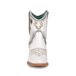 Corral Boots Corral® Ladies Embroidered White & Gold Pointed Toe Ankle Booties C3898 -Corral Boots Store C3898