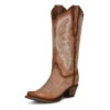 Corral Boots Lds Brown Embroidery & Studs Snip Toe - L2041