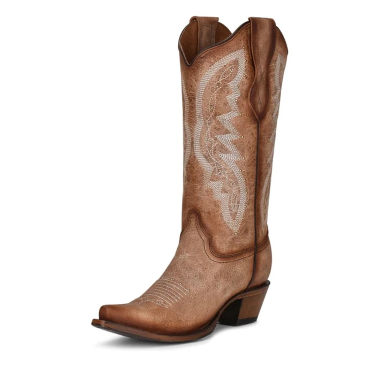 Corral Boots Lds Brown Embroidery & Studs Snip Toe - L2041 3 Corral Boots Lds Brown Embroidery & Studs Snip Toe - L2041