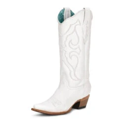 Corral Boots Lds White Embroidery - Z5046