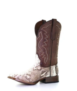 Corral Boots Men's Natural/Brown Python Embr. SQ Toe - L5740