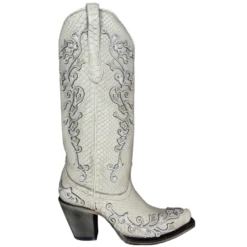 Corral Boots Corral® Ladies "Anna" White Python Overlay & Embroidery Wedding Boots A4357 -Corral Boots Store My project 1 39 789