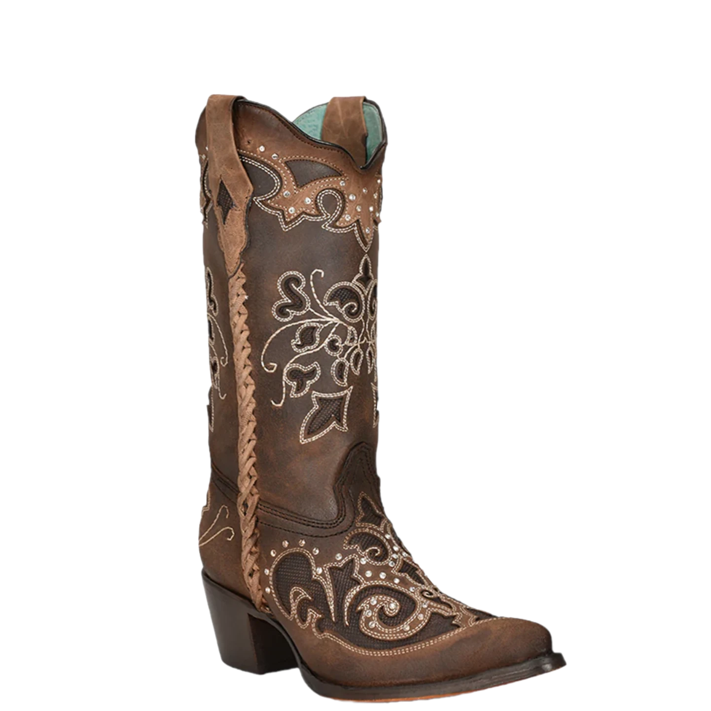 Corral Boots Corral® Ladies Inlay & Crystal Embroidery Woven Pointed Toe Boots C3933 3 Corral Boots Corral® Ladies Inlay & Crystal Embroidery Woven Pointed Toe Boots C3933