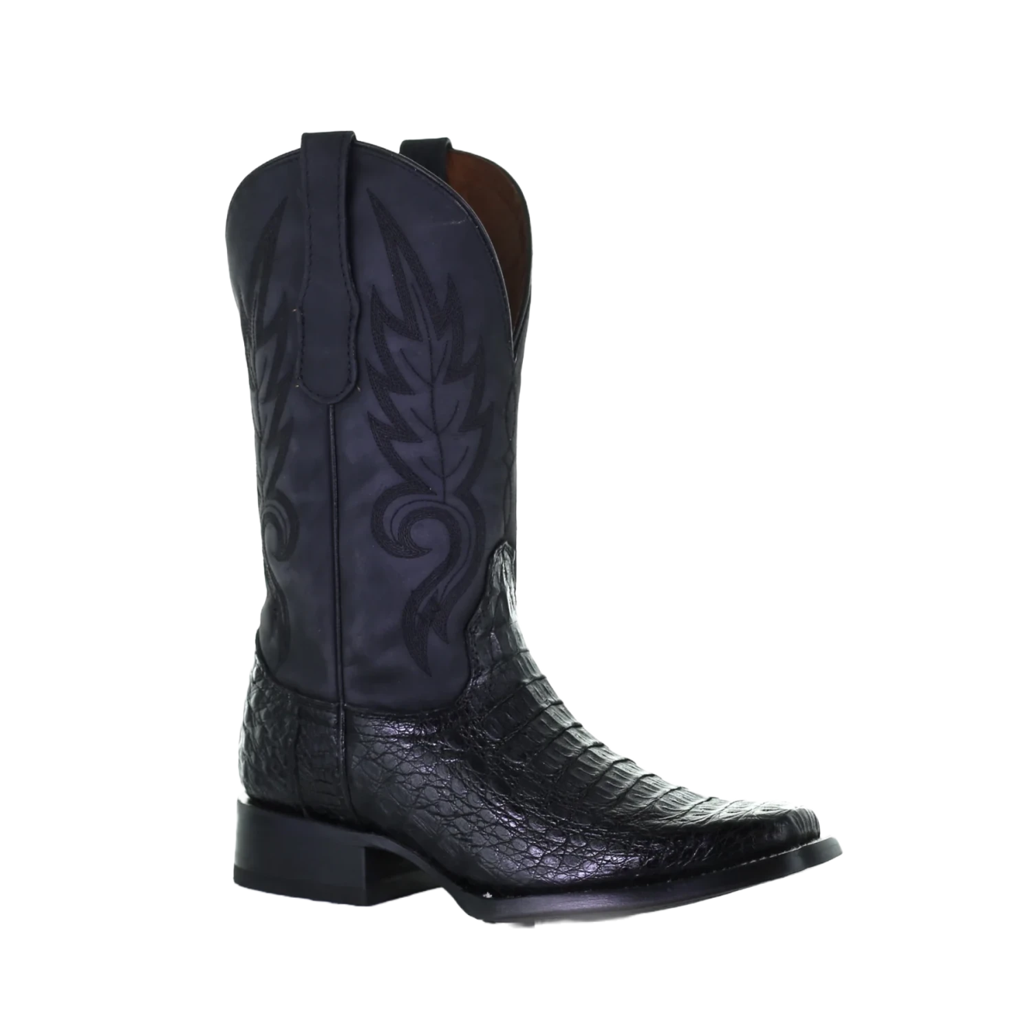 Corral Boots Corral Men's Black Caiman Embroidered Square Toe Boots L5743 3 Corral Boots Corral Men's Black Caiman Embroidered Square Toe Boots L5743