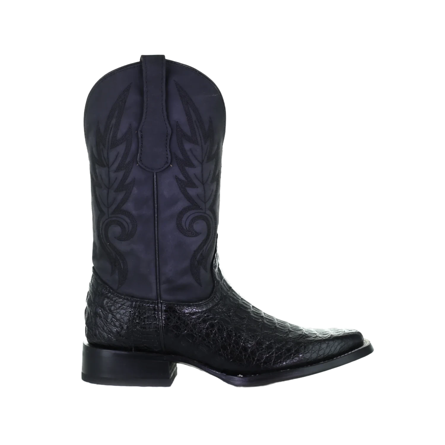 Corral Boots Corral Men's Black Caiman Embroidered Square Toe Boots L5743 4 Corral Boots Corral Men's Black Caiman Embroidered Square Toe Boots L5743 - Image 2