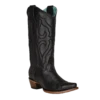 Corral Boots Corral Ladies Black Matching Stitch Pattern & Inlay Snip Toe Boots Z5072