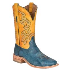 Corral Boots Corral Men's Embroidered Blue & Yellow Western Boots A4381