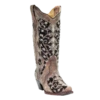 Corral Boots Corral Ladies Ashley Brown Floral & Black Sequin Inlay Boots A3569