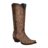 Corral Boots Corral Ladies Full Embroidery Brown Leather Western Boots A4149