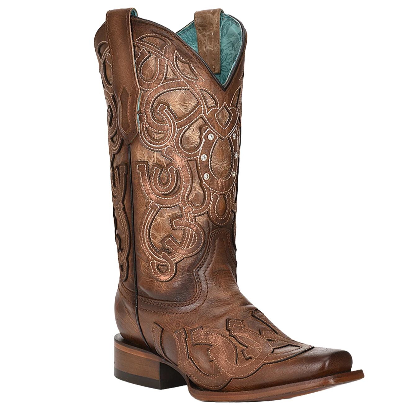 Corral Boots Corral® Ladies Horseshoe & Crystal Embroidered Brown Snip Toe Boots Z5136 3 Corral Boots Corral® Ladies Horseshoe & Crystal Embroidered Brown Snip Toe Boots Z5136