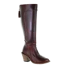 Corral Boots Corral Ladies Burgundy Woven & Zippered Leather Tall Top Boots F1198