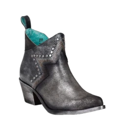 Corral Boots Corral Ladies Black & Silver Embroidery Booties F1245