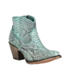 Corral Boots Corral Ladies Full Python Turquoise Round Toe Booties A4323