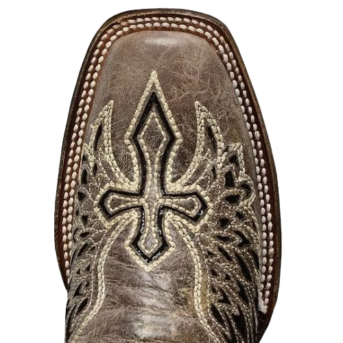 Corral Boots Corral Ladies Brown/Black Wing & Cross Sequence Square Toe Boots A1197 4 Corral Boots Corral Ladies Brown/Black Wing & Cross Sequence Square Toe Boots A1197 - Image 2