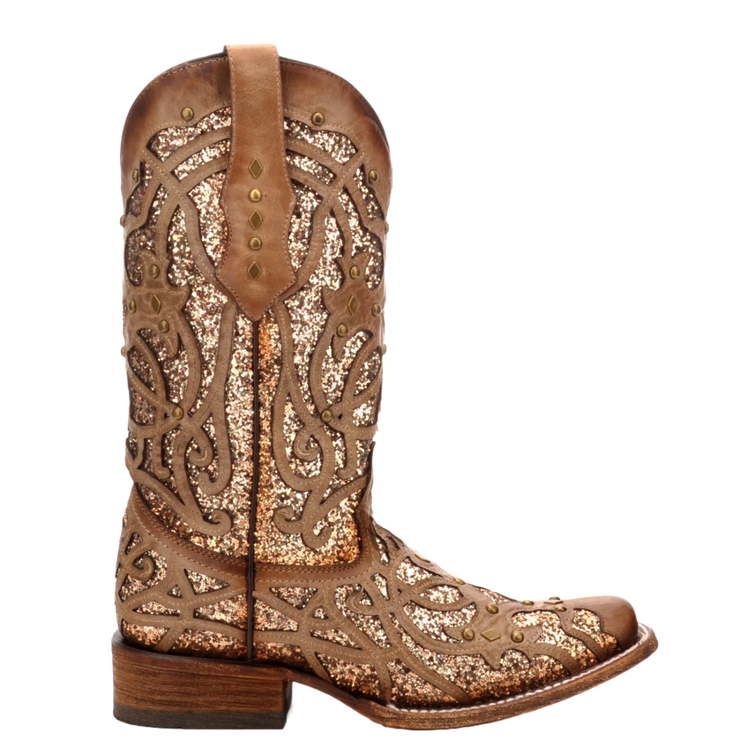 Corral Boots Corral Ladies Marsha Square Orix Glittered Inlay & Studs Boots C3275 4 Corral Boots Corral Ladies Marsha Square Orix Glittered Inlay & Studs Boots C3275 - Image 2