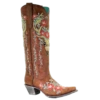 Corral Boots Corral Ladies Juliet Tan Deer Skull Floral Embroidery Boots A3620