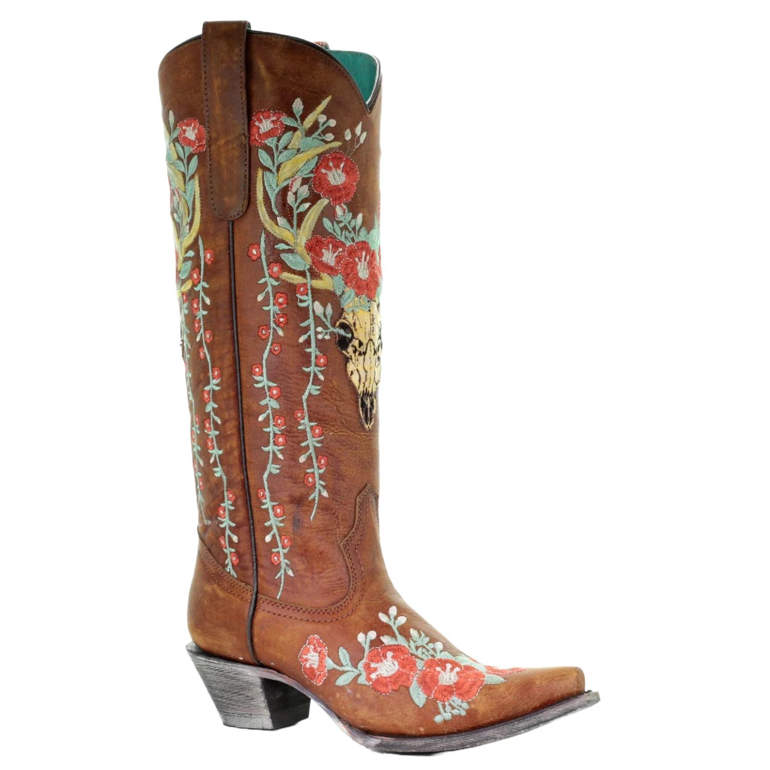 Corral Boots Corral Ladies Juliet Tan Deer Skull Floral Embroidery Boots A3620 3 Corral Boots Corral Ladies Juliet Tan Deer Skull Floral Embroidery Boots A3620