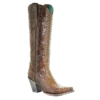 Corral Boots Corral Ladies Tan Full Python Snakeskin Zip-Up Knee-High Boots A3667