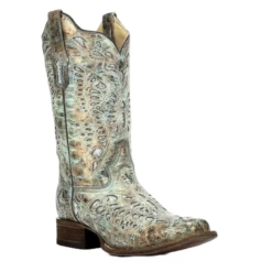 Corral Boots Corral Ladies Sabrina Metallic Bronze & Turquoise Glitter Boots A2955