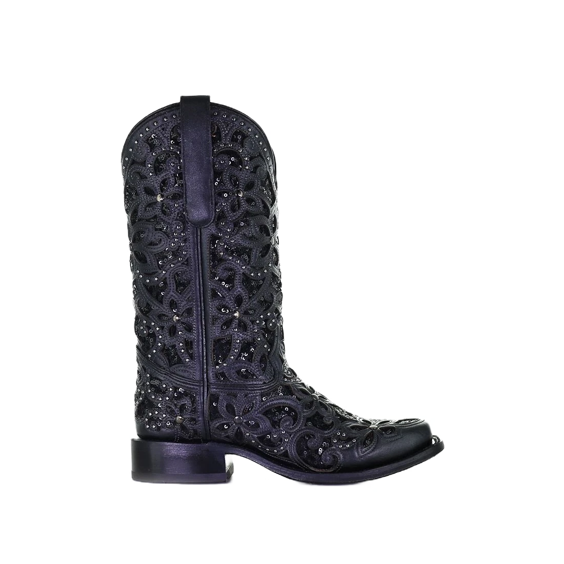 Corral Boots Corral Ladies Black Inlay Embroidered & Stud Square Toe Boots A4128 4 Corral Boots Corral Ladies Black Inlay Embroidered & Stud Square Toe Boots A4128 - Image 2