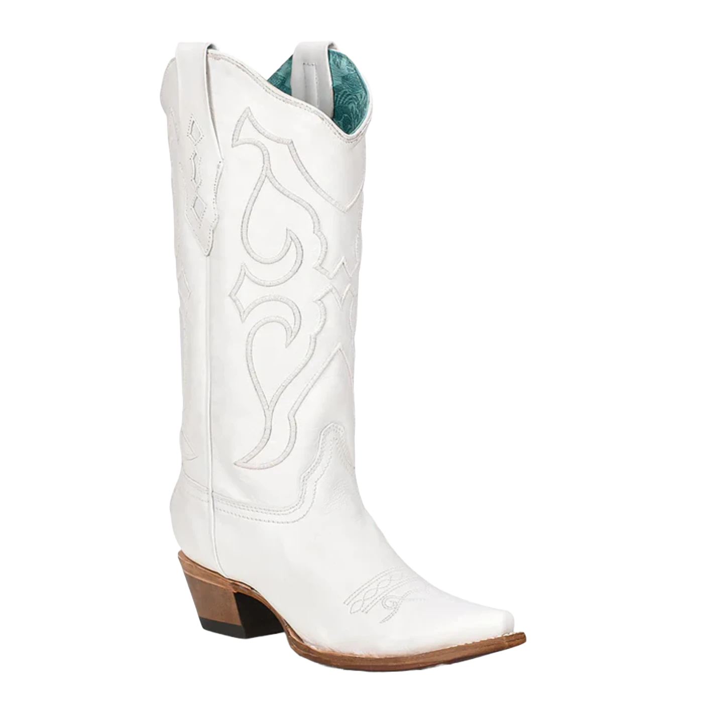 Corral Boots Corral® Youth Girl's White Embroidered Snip Toe Boots T0143 2 Corral Boots Corral® Youth Girl's White Embroidered Snip Toe Boots T0143
