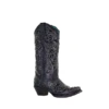 Corral Boots Corral Ladies Black Inlay Bone Embroidery & Studs Black Boots A4123