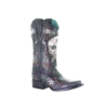 Corral Boots Corral Ladies Black Skull Overlay And Embroidery Square Toe Boots E1653