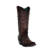 Corral Boots Corral Ladies Chocolate Lamb Overlay With Embroidery Boots C3744