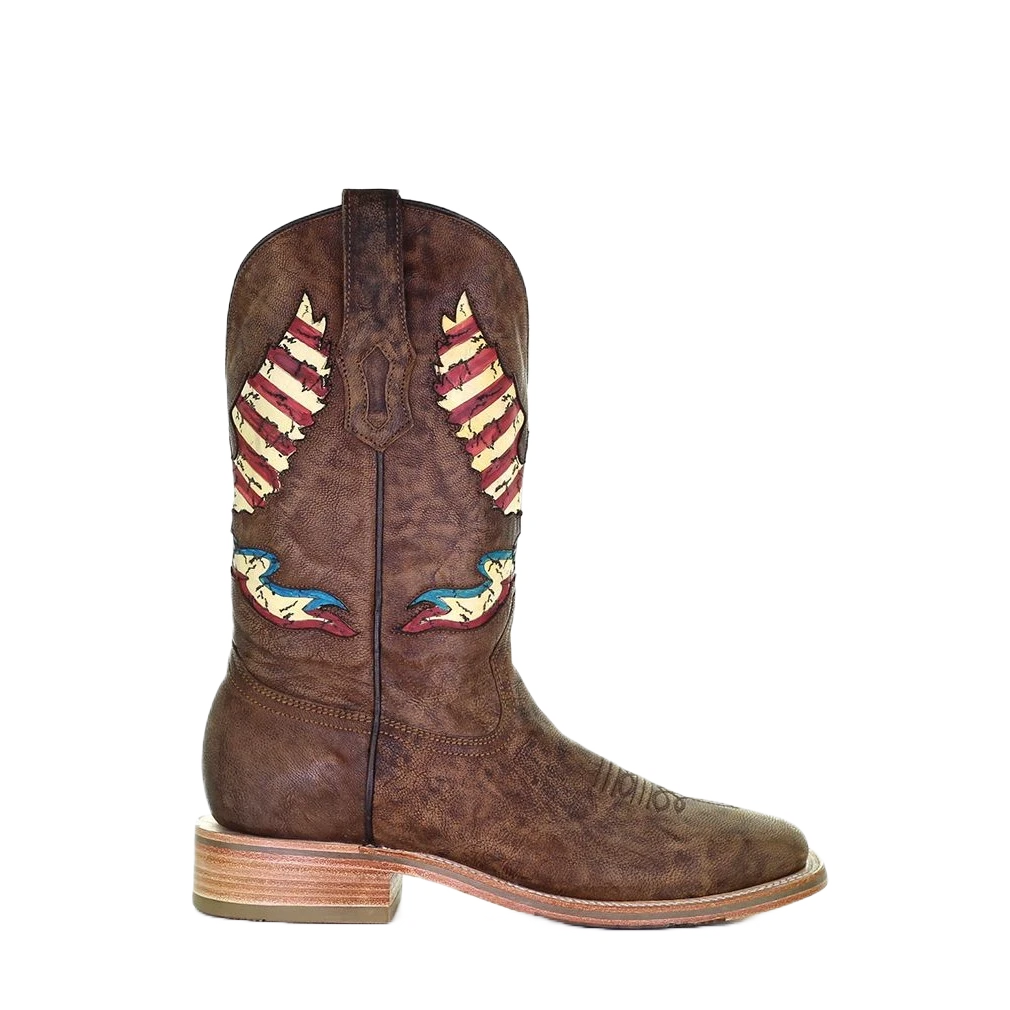 Corral Boots Corral Men's Eagle Inlay Brown Square Toe Boots A4106 4 Corral Boots Corral Men's Eagle Inlay Brown Square Toe Boots A4106 - Image 2