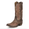 Corral Boots Men's Distr. Tan Eagle Inlay & Embr. Wing Tip - C3952