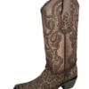 Corral Boots Lds Sand Leopard Print Embroidery & Studs C3777