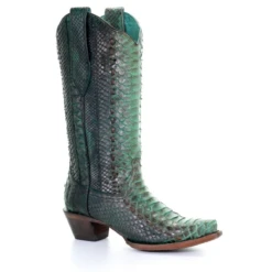 Corral Boots Women’s Corral Python Exotic Boots Handcrafted Turquoise